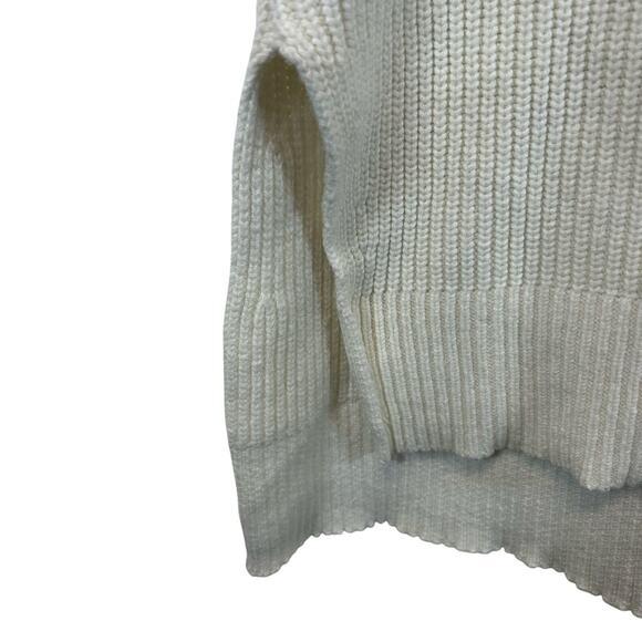 Anthropologie Alexa Sleeveless Split Mock Neck Button Sides Cream Tunic Sweater - Picture 10 of 11